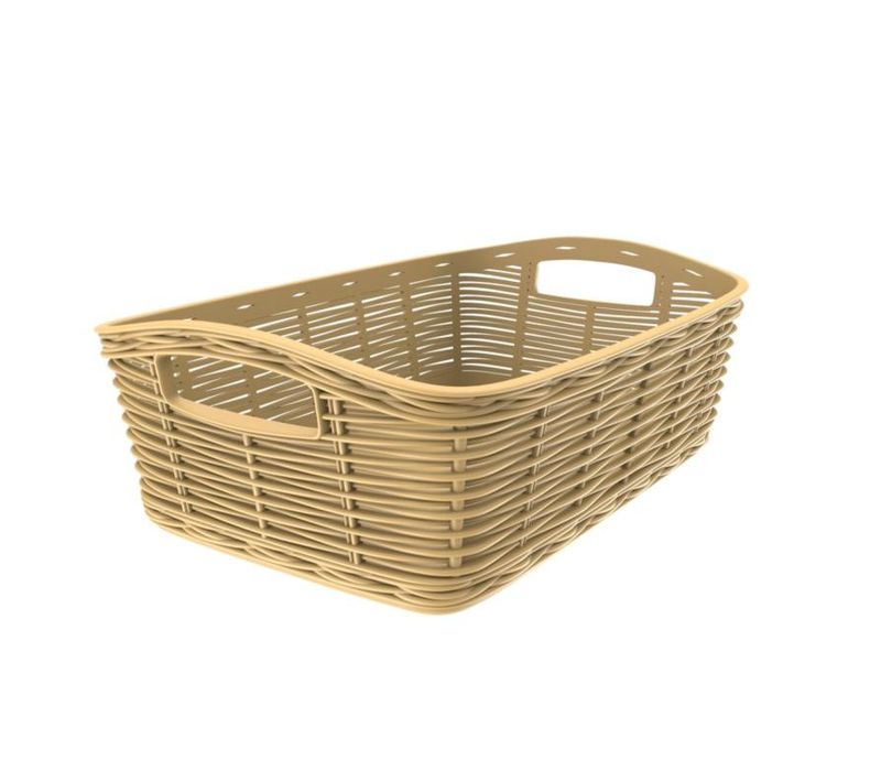 Panier De Rangement En Plastique - Beige - L 38 X L 29 Cm