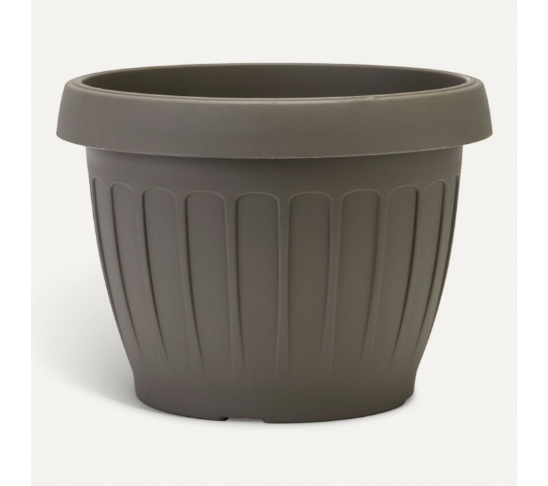 Pot De Fleurs "terra" En Plastique - Gris - 9.5l