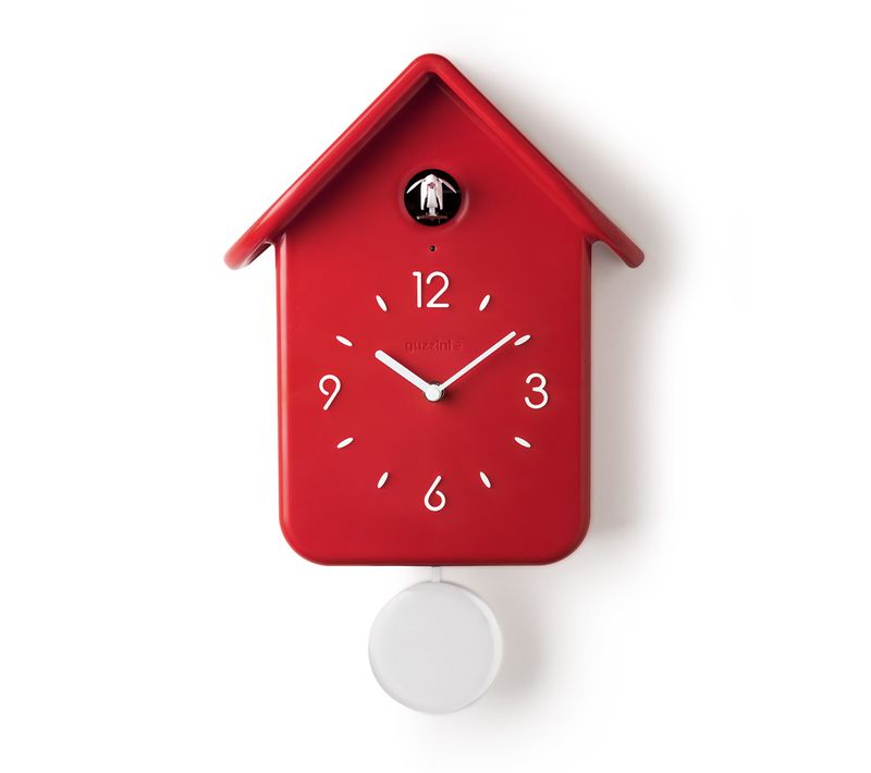 Horloge Murale 39 Cm Avec Pendule Rouge