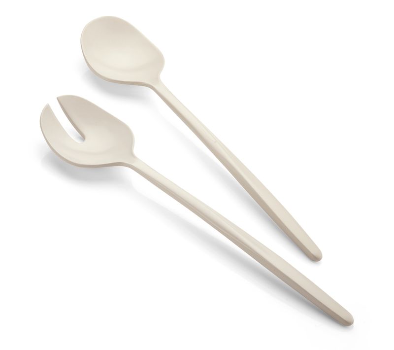 Couverts À Salade Tierra 28 Cm Blanc Lait