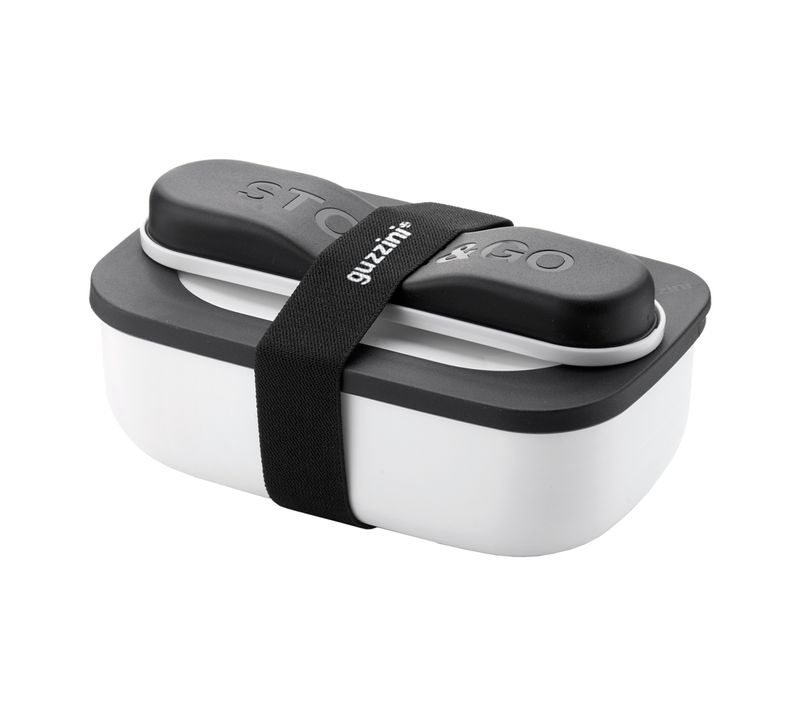 Boîte À Lunch Blanc Avec Couverts De Voyage Store And Go