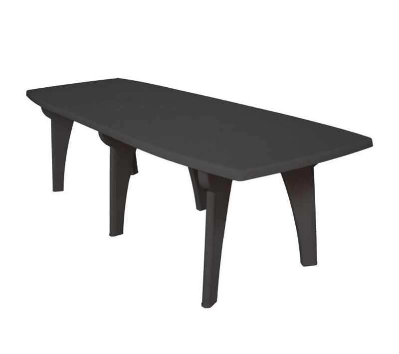 Table De Jardin Pliante Lipari 2 - 8 à 10 Places - Gris Anthracite - Polypropylene