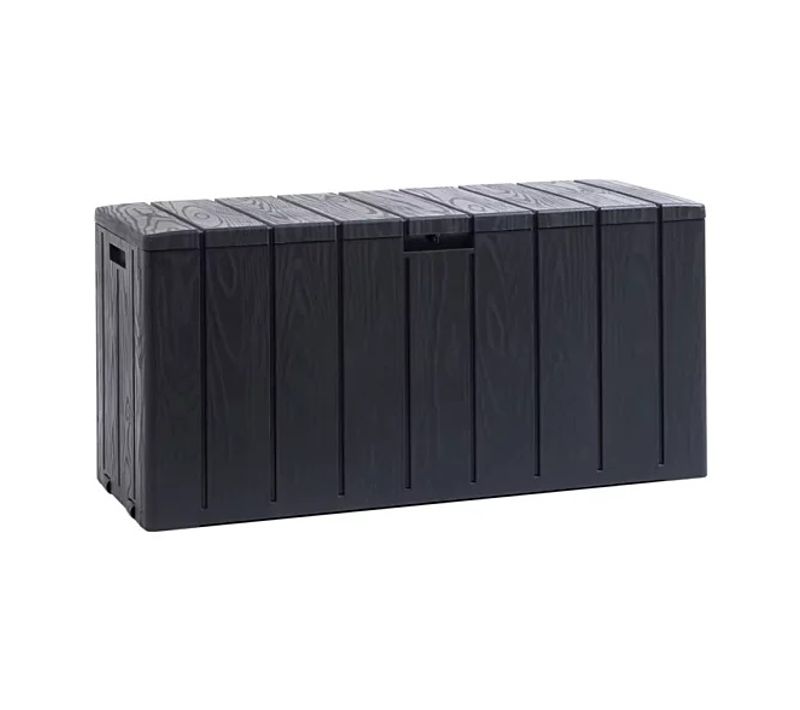Coffre De Jardin - En Résine - Multibox Bravo - Gris Anthracite - 270l - 117,5x45x56 Cm