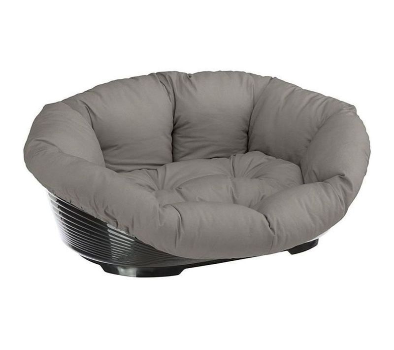 Corbeille Ovale Pour Chat Et Petit Chien Avec Coussin Intégral Gris - Taille S (52x39x21 Cm)