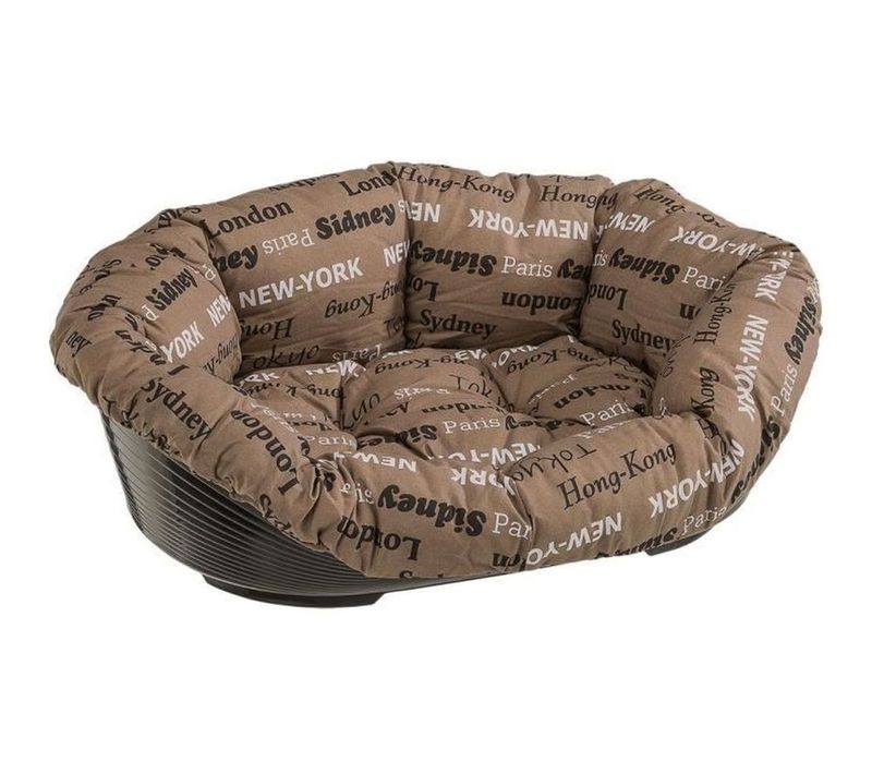 Sofa' Corbeille Ovale Pour Animaux - Panier Plastique, Coussin Coton Amovible