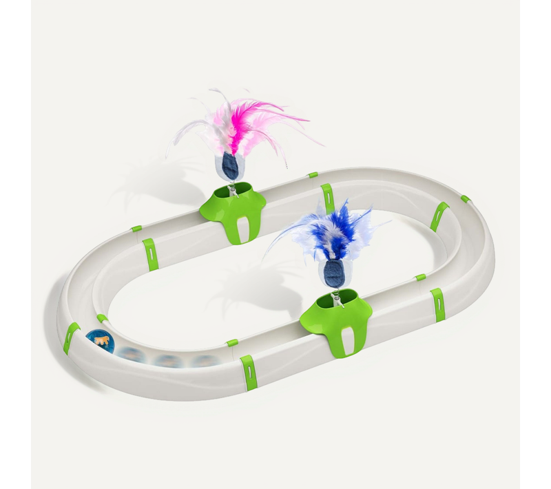 Jouet Pour Chat Amusement En Circuit Turbine Blanc