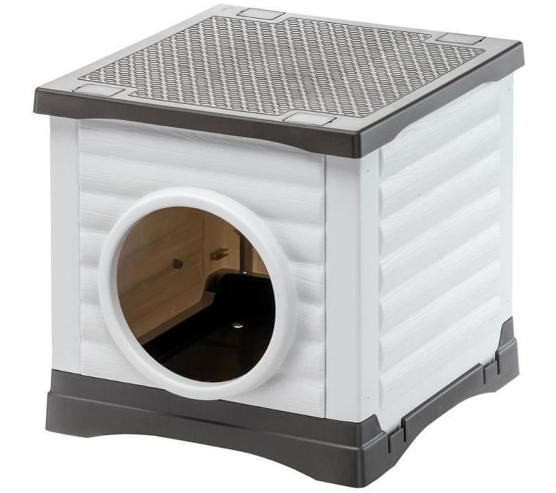 Niche - Petvilla 50 - 38,5 X 43 X 38,5 Cm -  Blanc / Gris