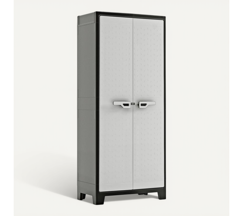Armoire De Rangement Avec Étagères Titan Noir Et Gris 182 Cm