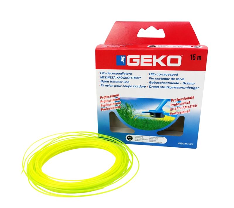 Fil Nylon Coupe-bordure Geko 4mm X 15m – Bobine Qualité Professionnelle Pour Débroussailleuse