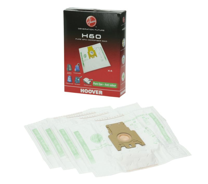 Sacs Microfibres Par 4 H60 35600392 Pour Aspirateur Hoover , Athos, Freemotion, Pure Power, Pu [...]