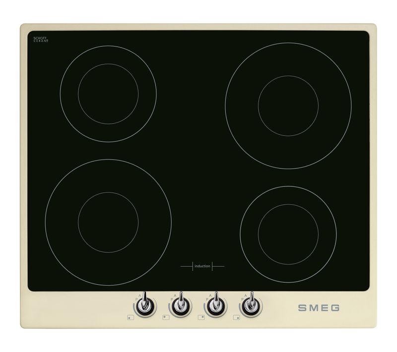 Table induction SMEG SI964PM 60 cm 4 foyers Crème