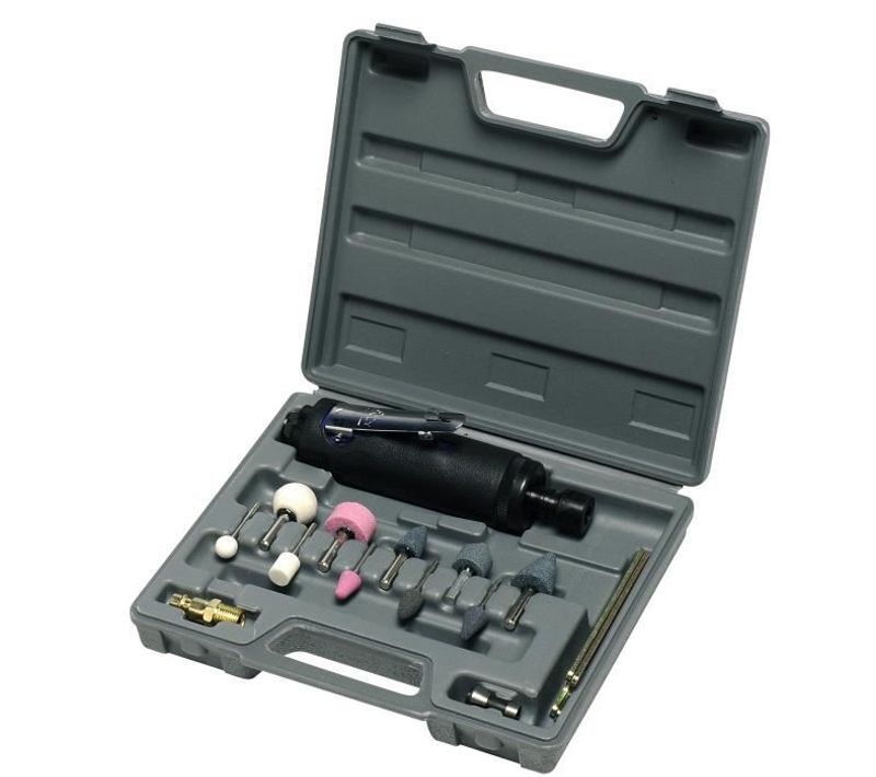 Coffret Meuleuse Droite Pneumatique + 10 Meules