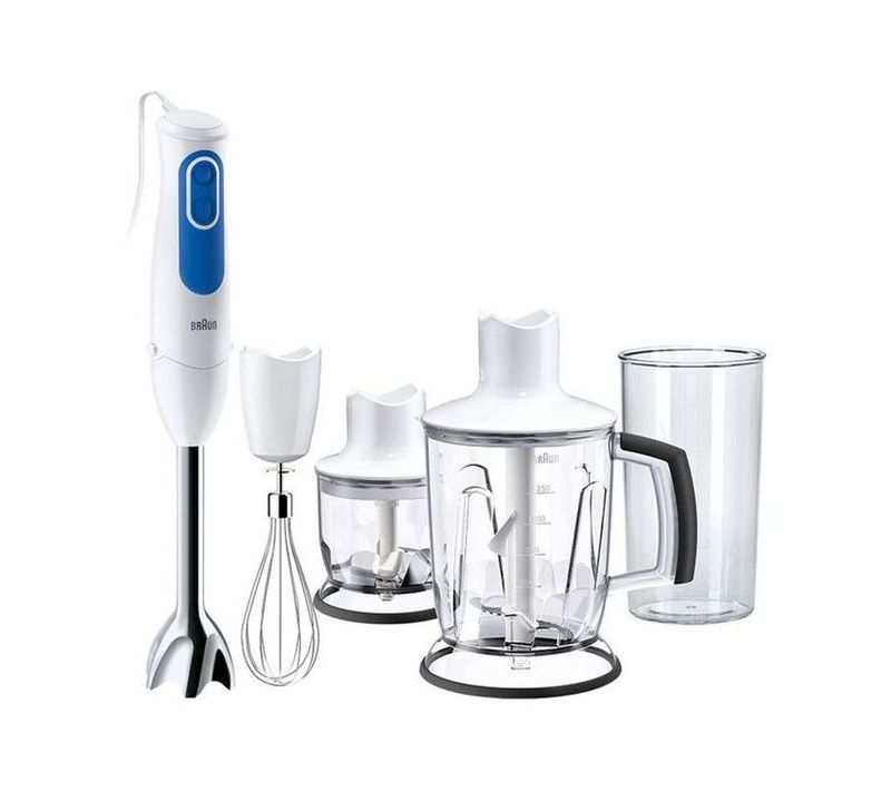 Mixeur Plongeant 700 W Bleu/blanc Avec Bol 1,25 L Et Accessoires