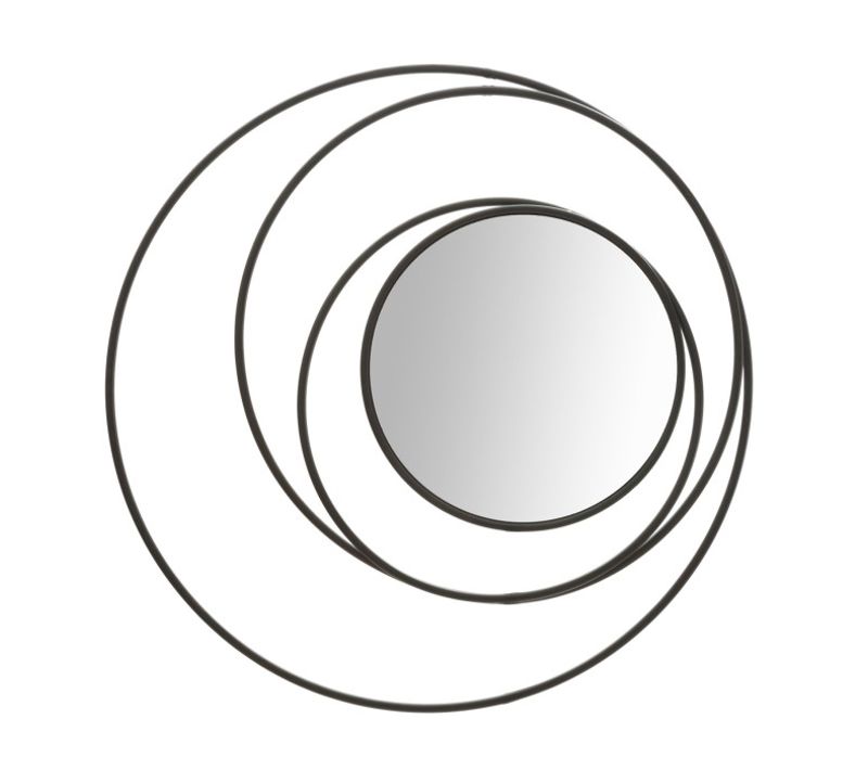 Miroir Mural Design "industriel" 80cm Noir