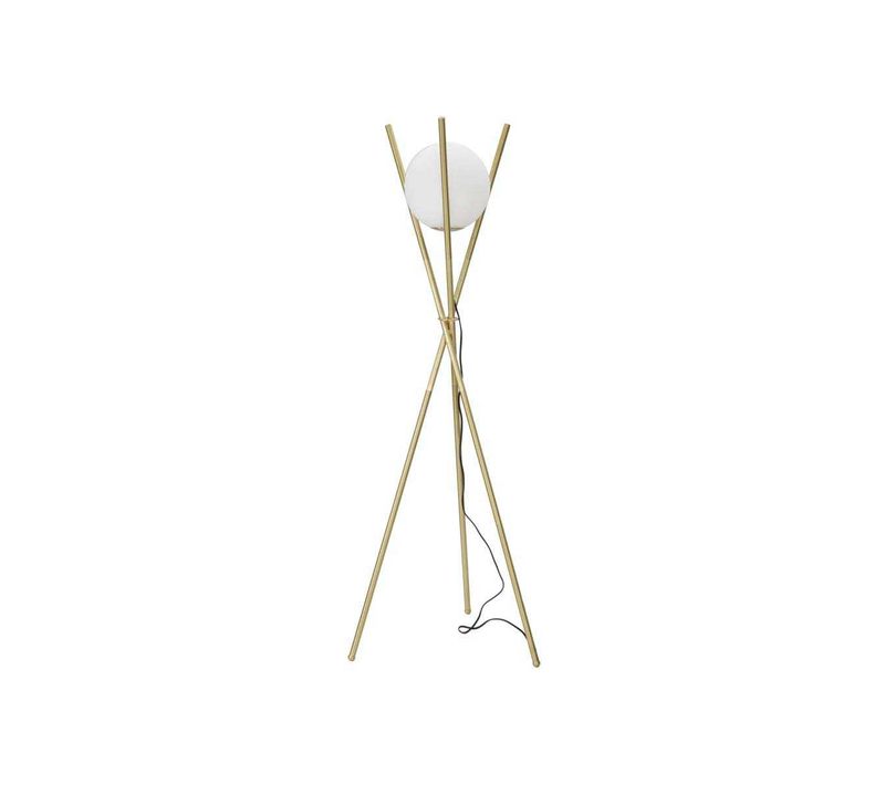 Lampadaire Trépied En Métal Doré Glamy 55 X 155 Cm
