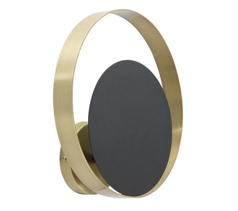 Applique Murale En Métal "shuttle" 25cm Noir et Doré