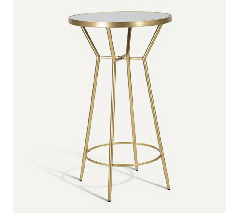 Table De Bar Miroir "circle" 105cm Or