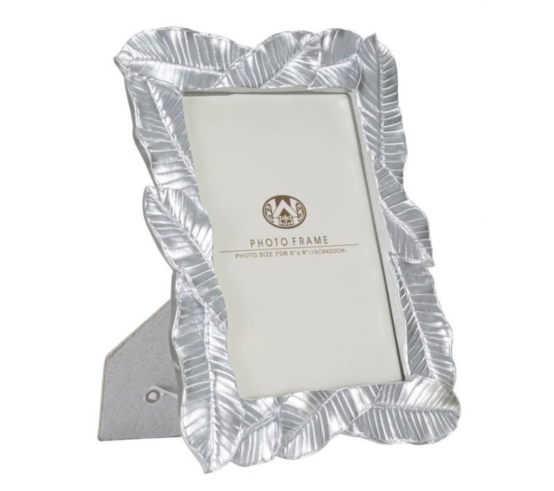Cadre Photo Déco Feuilles De Laurier "lefy" 15x20cm Argent