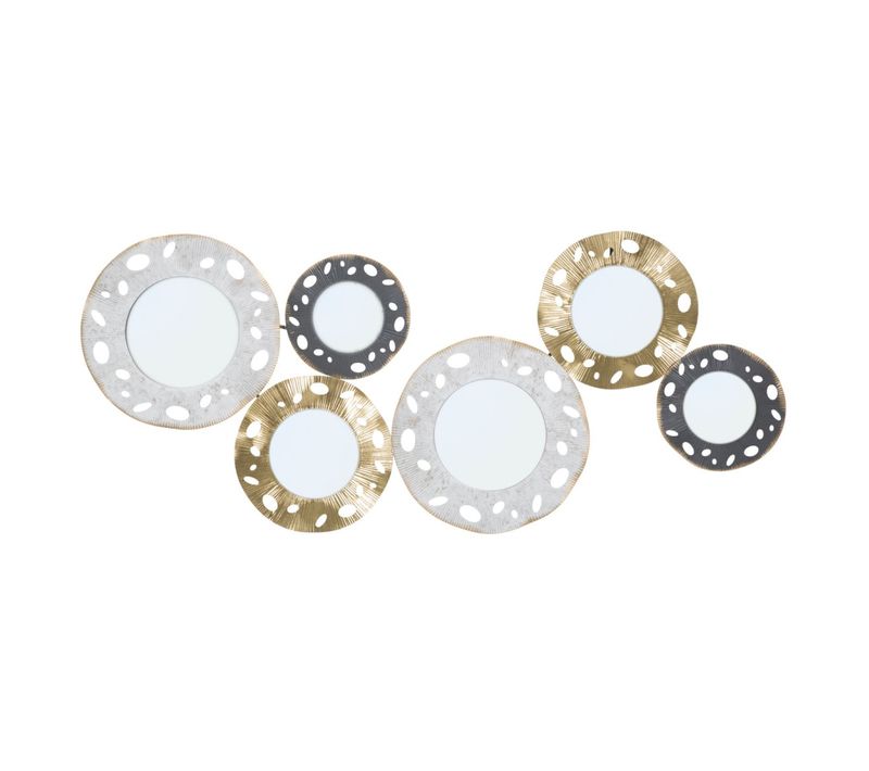 Décoration Murale 6 Miroirs "gloty" 104cm Multicolore