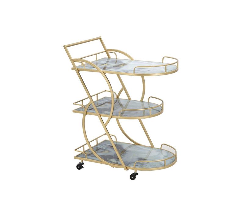 Desserte 3 Niveaux Effet Marbre "grace" 84cm Multicolore
