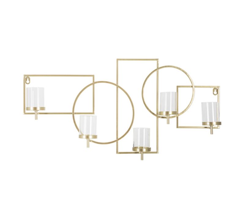 Bougeoir Mural En Métal "marie" 70cm Or