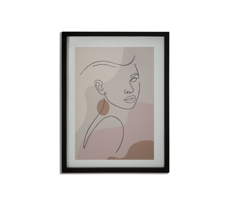 Cadre Déco "visage" 35x47cm Noir