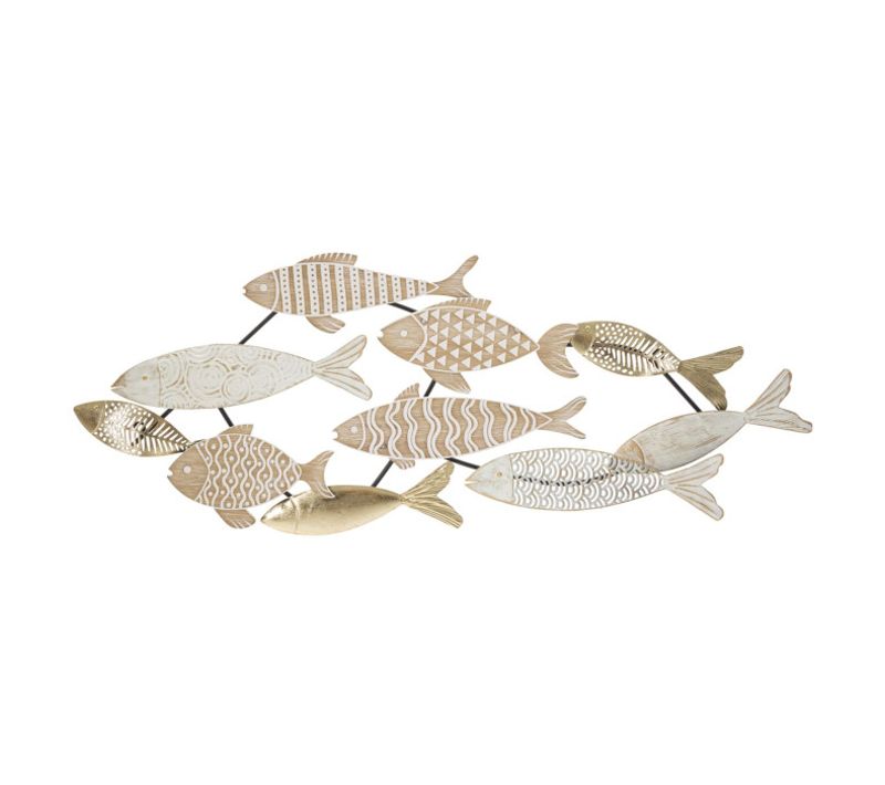 Décoration Murale En Métal "fishy" 118cm Multicolore