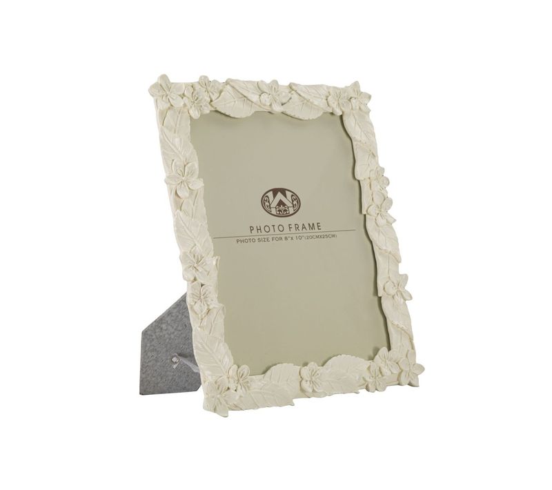 Cadre Photo Déco Fleurs "leaf" 20x25cm Crème