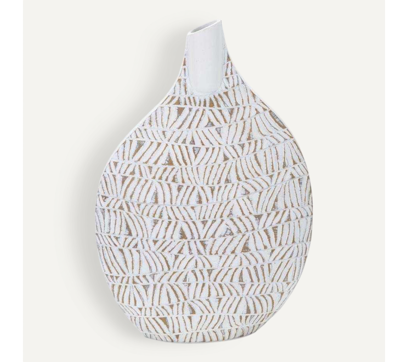 Vase Déco Abstrait "nairobi" 46cm Blanc