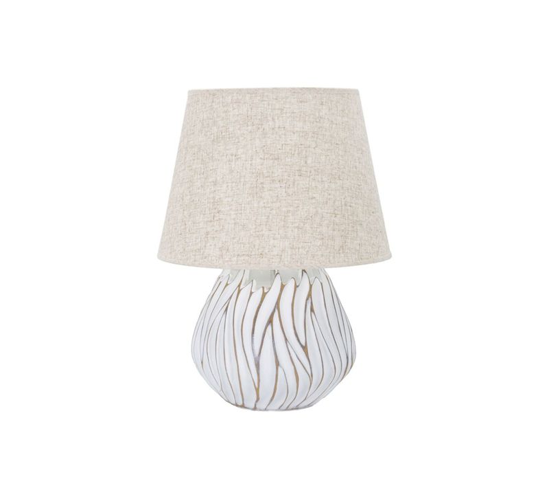 Lampe à Poser En Résine "honduras" 48cm Blanc et Naturel