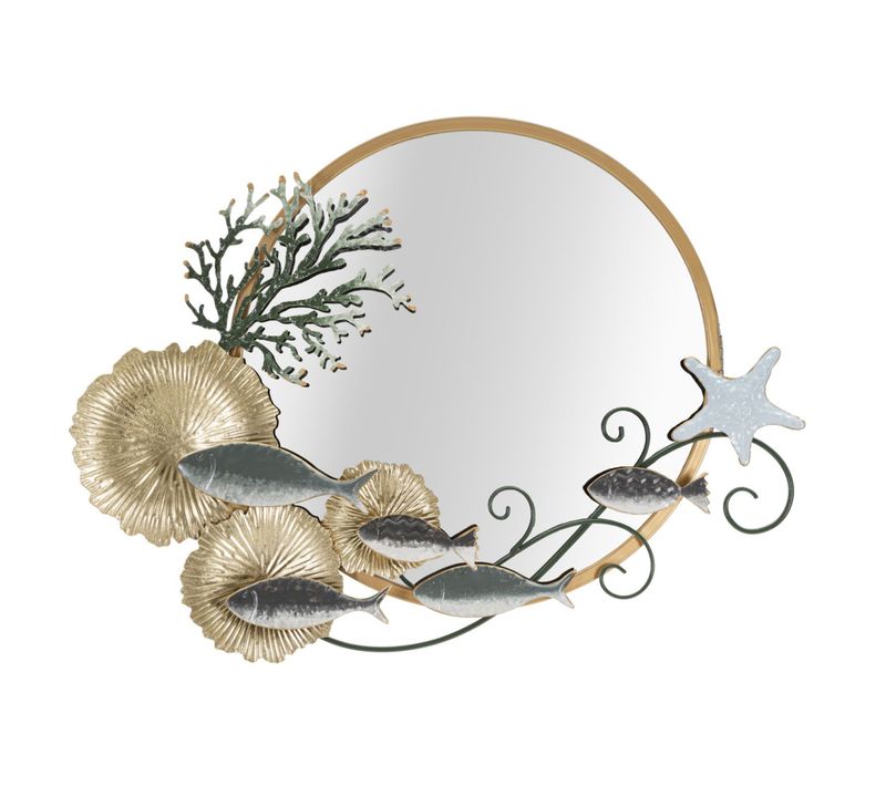 Miroir Mural Déco "coral" 88cm Multicolore