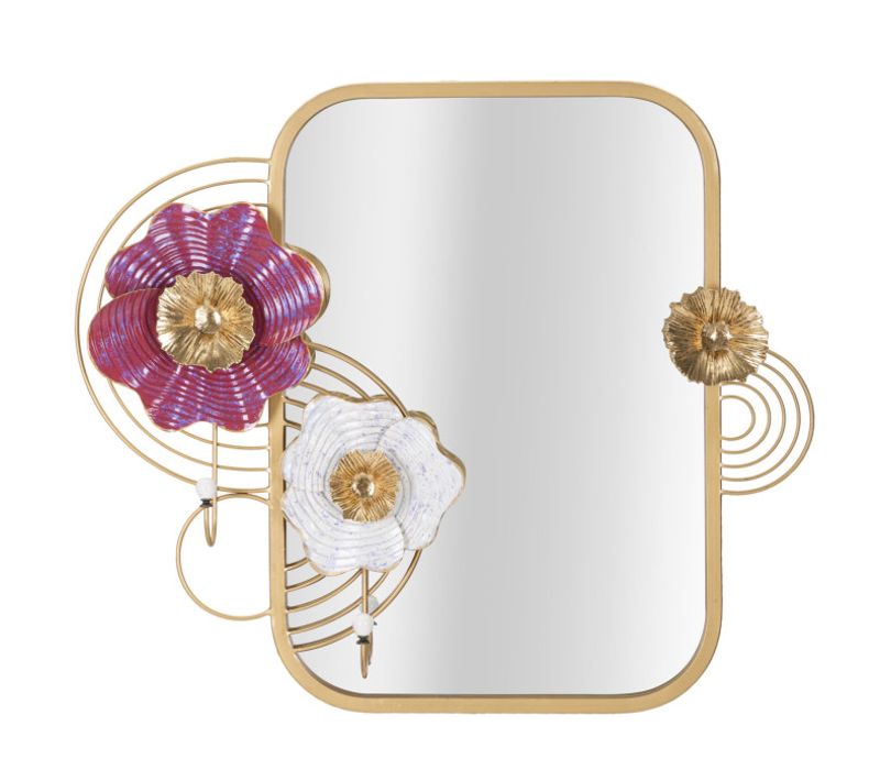 Miroir Mural Avec 2 Crochets "lovis" 75cm Multicolore