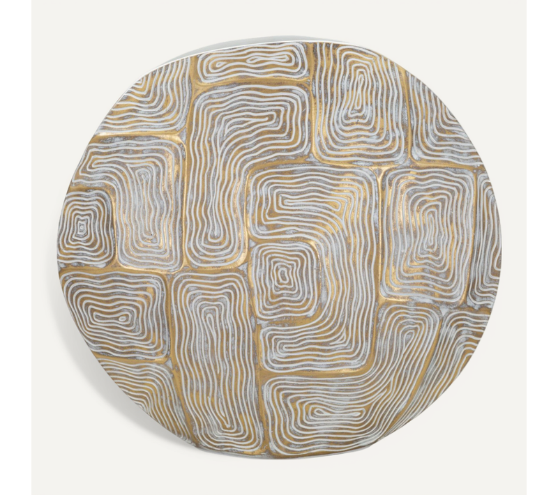Vase Design En Résine "elips" 36cm Doré