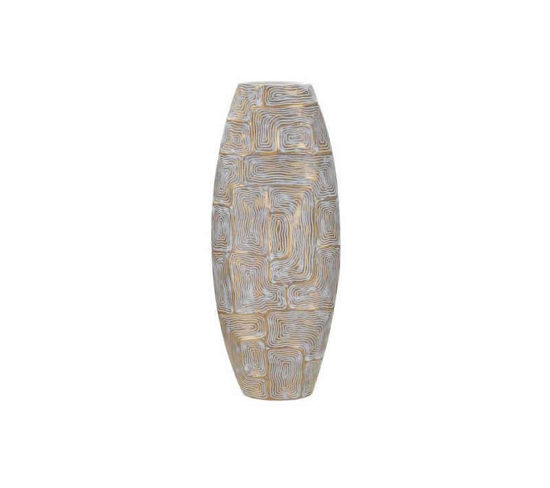 Vase Design Haut En Résine "elips" 59cm Doré