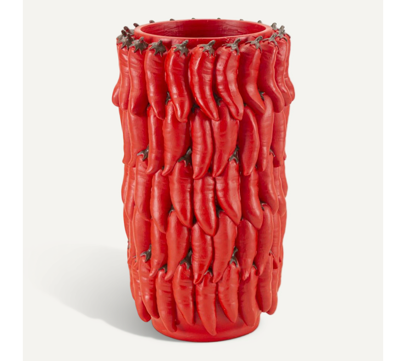 Vase Déco Piments "chili" 34cm Rouge