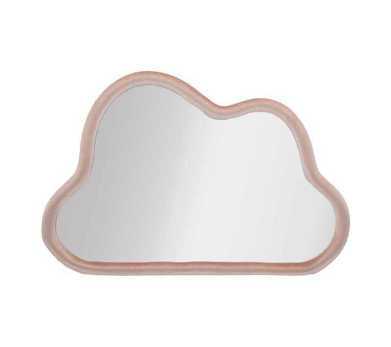 Miroir Mural En Velours "cloud" 90cm Rose