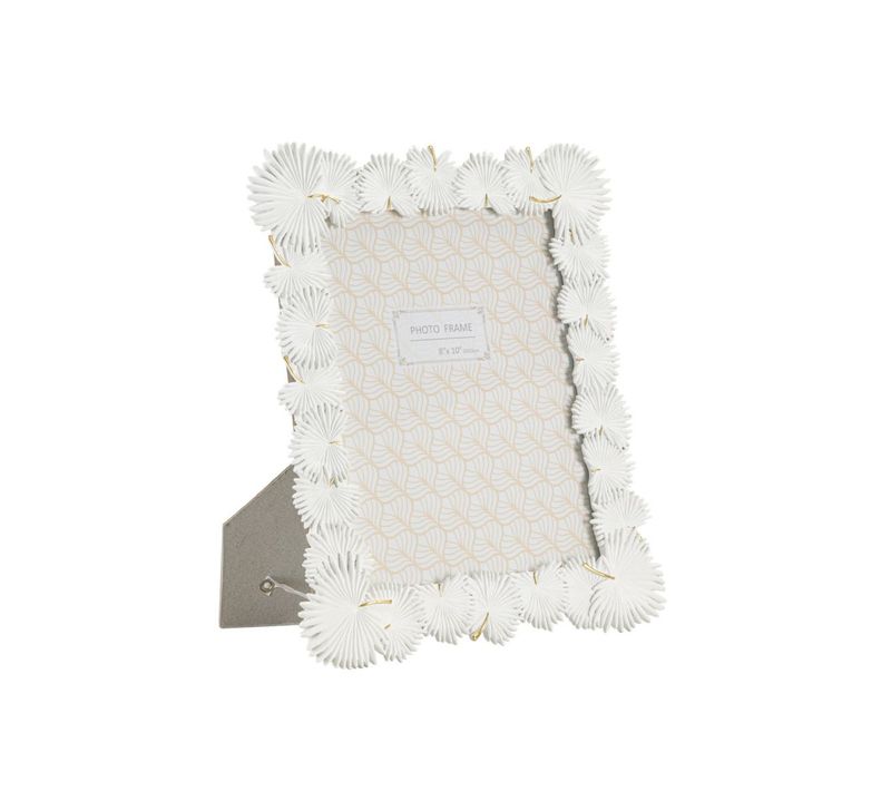 Cadre Photo Déco "feuilles De Palmier" 20x25cm Blanc