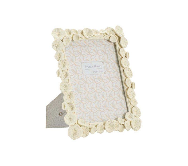 Cadre Photo Déco Fleurs "lotus" 15x20cm Crème