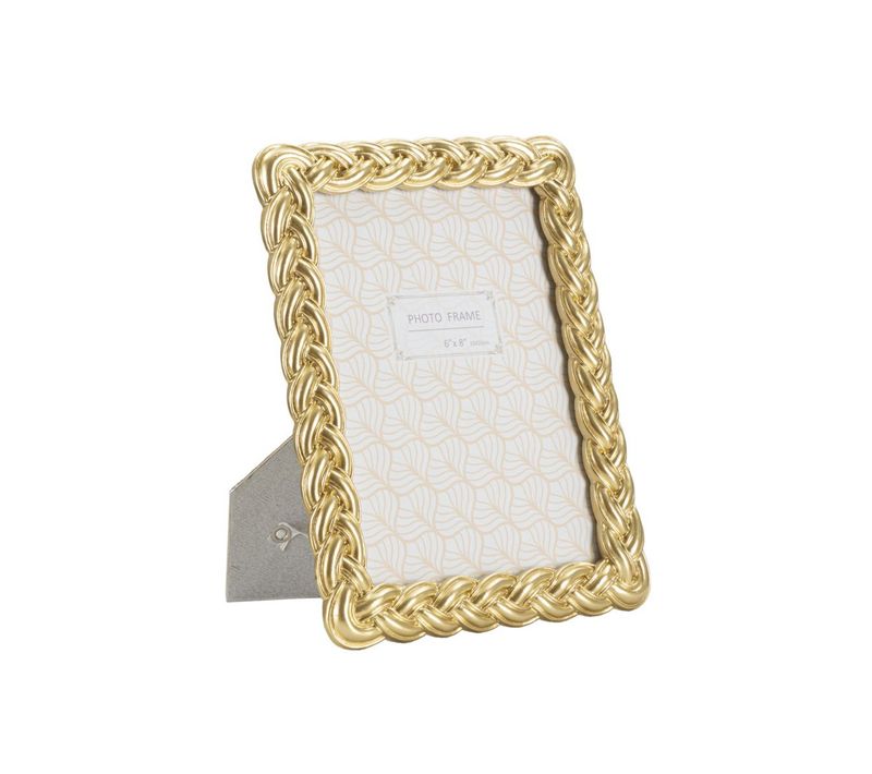 Cadre Photo Déco Tressé "rope" 15x20cm Doré