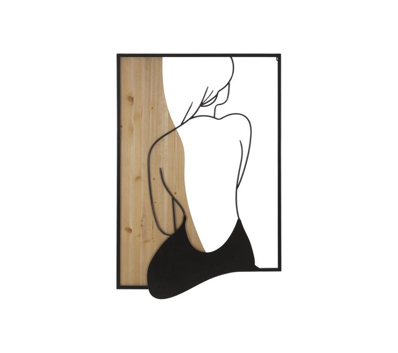 Décoration Murale Encadrée "beauty" 90cm Noir et Naturel