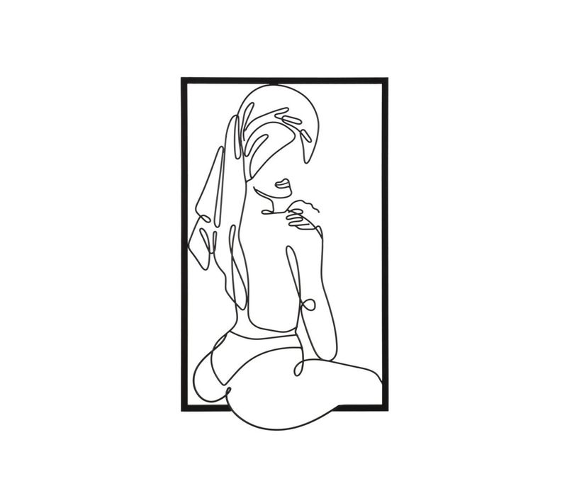 Décoration Murale Encadrée En Métal "muro Towel" 70cm Noir