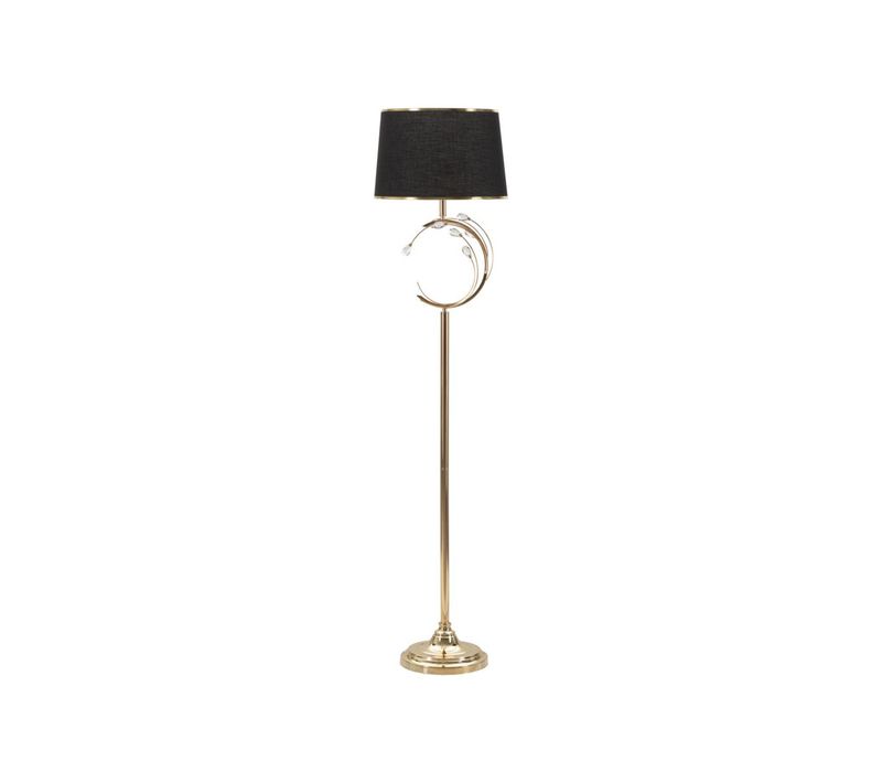 Lampadaire Design En Métal "bruxelles" 160cm Doré