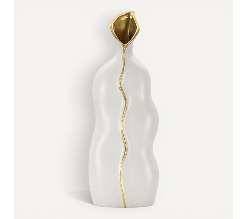 Vase Design En Céramique "uma" 50cm Blanc