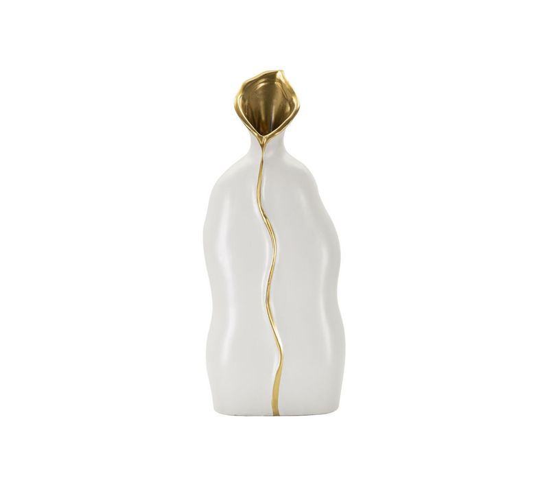 Vase Design En Céramique "uma" 40cm Blanc