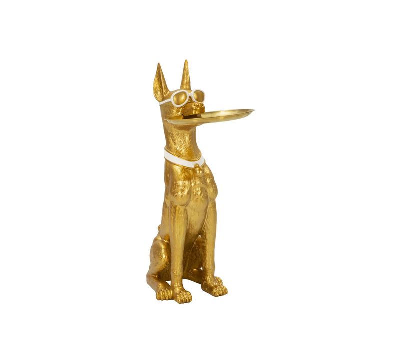 Vide-poche Statue Chien "muscle" 74cm Doré