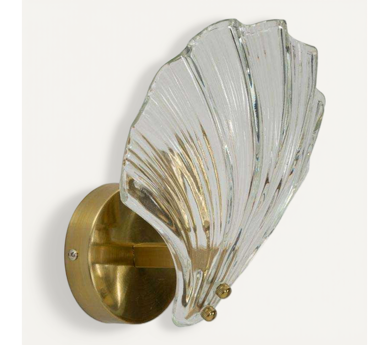 Applique Murale En Verre "coquillage" 22cm Transparent