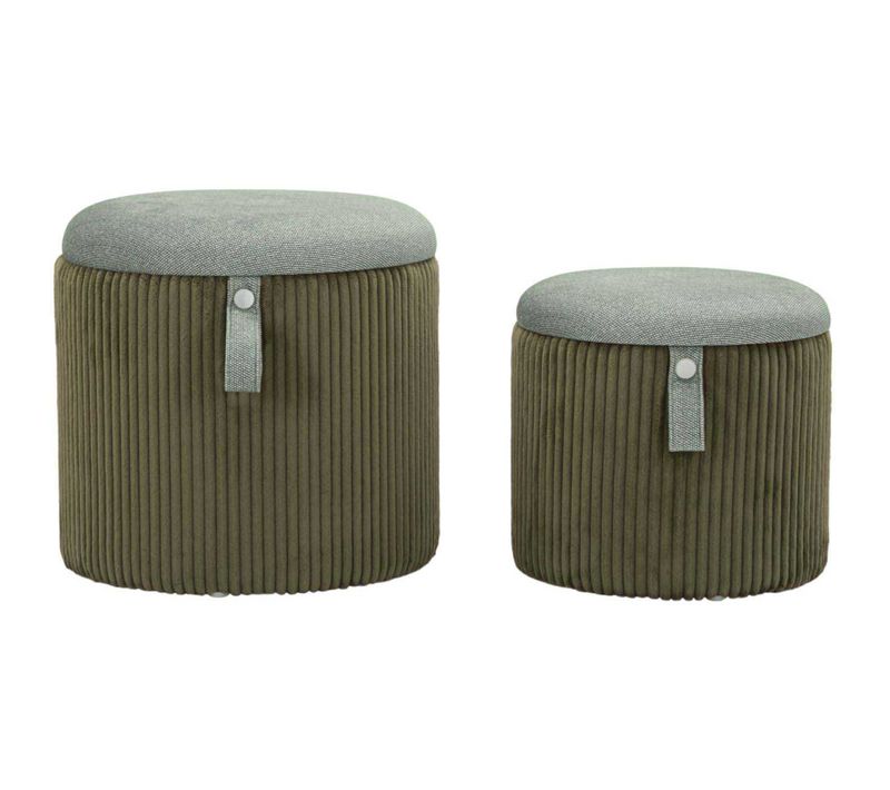 Pouf Avec Rangement Intégré Bolzano (set De 2) Vert