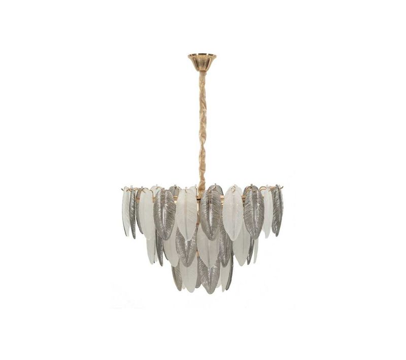 Suspension En Métal Et Verre Leafy 60 X 87 Cm