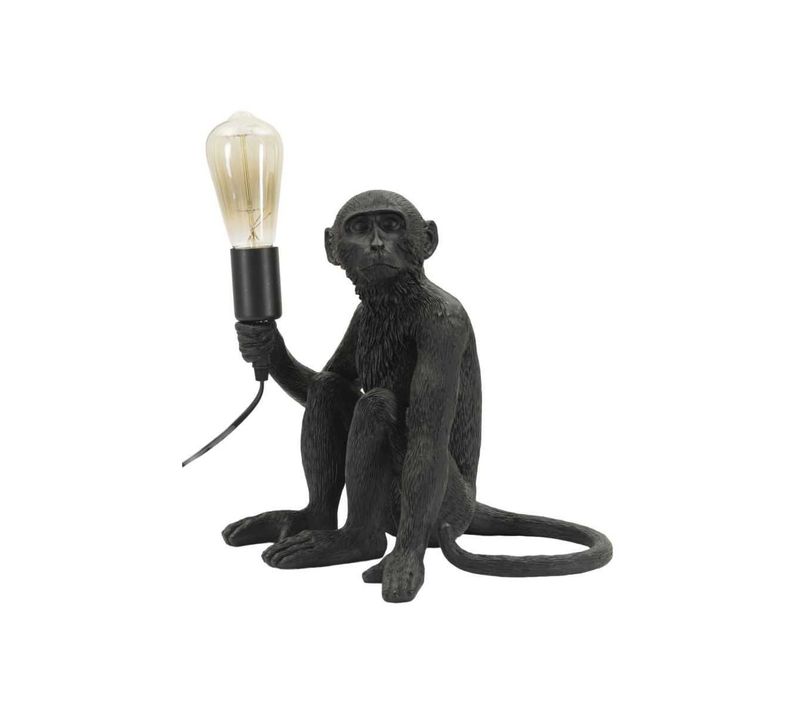 Lampe à Poser En Polyrésine Monkey 33 X 33 X 32 Cm Noir