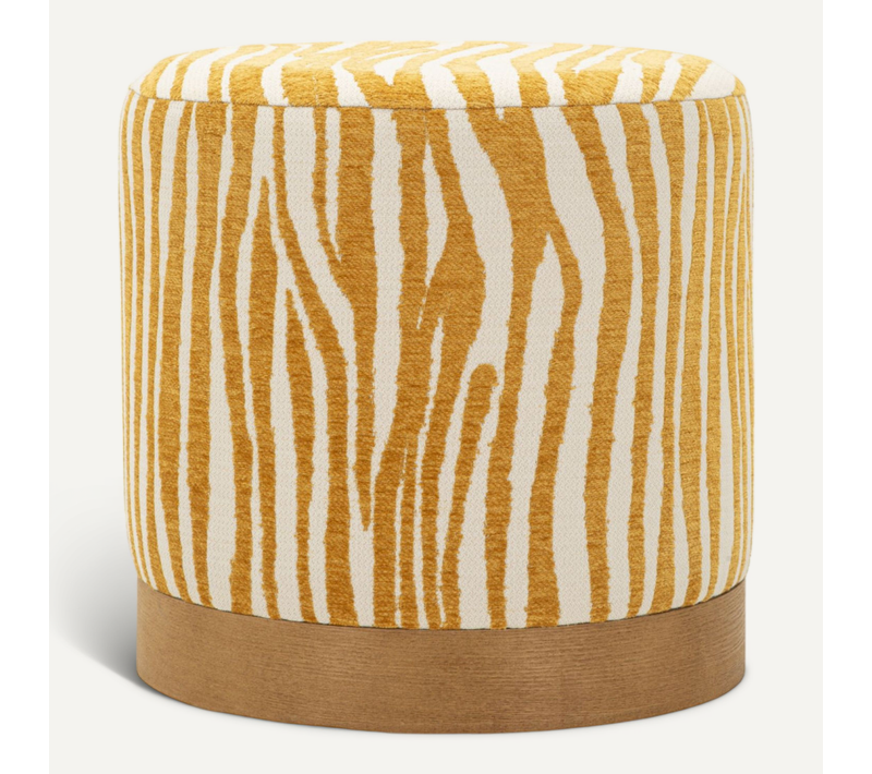 Pouf Imprimé Zèbre "savana" 40cm Jaune
